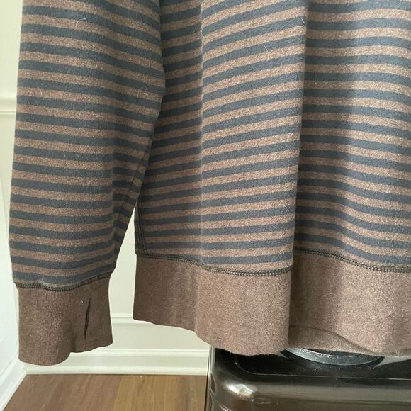 Tommy Bahama Brown Black Stripe Henley Snap Sweatshirt XL - Picture 4 of 7